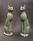 Italienische Mid-Century Katzen Skulpturen aus Celadon Keramik, 2er Set 16