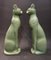 Italienische Mid-Century Katzen Skulpturen aus Celadon Keramik, 2er Set 15