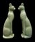 Mid-Century Italy Cat Sculptures in Celadon Color Ceramic, Set of 2 2