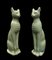 Italienische Mid-Century Katzen Skulpturen aus Celadon Keramik, 2er Set 11