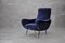 Mid-Century Blue Velvet Armchair, 1960s, Image 1