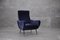 Blauer Mid-Century Sessel aus Samt, 1960er 2