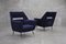 Mid-Century Armchairs in Blue Velvet, 1960s, Set of 2 2