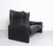 Black Leather Maralunga Sofa by Vico Magistretti for Cassina 5