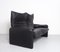 Black Leather Maralunga Sofa by Vico Magistretti for Cassina, Image 5