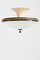 Large Bronze and Glass Flush Ceiling Light 2