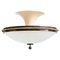 Large Bronze and Glass Flush Ceiling Light 1