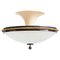 Large Bronze and Glass Flush Ceiling Light, Image 1