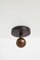 Large Bronze and Glass Flush Ceiling Light 6