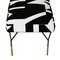 Italian Modern Black Lacquered Iron and Patterned Cotton Stool, 1970s 5