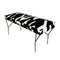 Italian Modern Black Lacquered Iron and Patterned Cotton Stool, 1970s, Image 2
