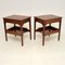 Antique Mahogany Bedside Tables, Set of 2 7