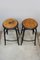 French Bar Stools with Wooden Seats by Chaises Nicolle for Nicolle, 1940s, Set of 2 2