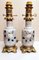 French Oil Lamps in Opaline Glass with Hand-Painted Bronze Finishing, Set of 2 1