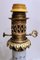 Französische Öllampen aus Opalglas mit handbemalter Bronze Ausführung, 2er Set 12