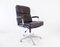 Black Leather Office Chair, 1970s, Image 1