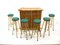 Bamboo Bar and Stools, 1970s, Set of 7 1