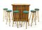 Bamboo Bar and Stools, 1970s, Set of 7 5