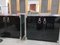 Vintage Black Cloth & Wood Sideboards with Marble Tops by Guido Faleschini for I 4 Mariani, Set of 2, Image 3