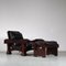 Italian Lounge Chair with Foot Stool by Luciano Frigerio, 1970s 2