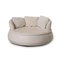 Round White Leather Sofa from Nieri Espace 1