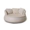 Round White Leather Sofa from Nieri Espace, Image 1