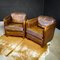 Vintage Brown Leather Lounge Chair, Image 1