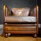 Vintage Brown Leather Lounge Chair, Image 3