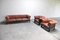 Mid-Century Leather Sofa and Armchairs Set by Tobia Scarpa for Gavina, 1960s 4