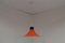 Lampada a sospensione Mid-Century in metallo laccato arancione, anni '80, Immagine 3