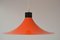 Lámpara colgante Mid-Century de metal lacado en naranja, años 80, Imagen 2