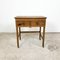 Vintage Industrial Wooden Side Table with Drawers on Casters, Image 1