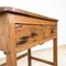 Vintage Industrial Wooden Side Table with Drawers on Casters 4