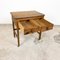 Vintage Industrial Wooden Side Table with Drawers on Casters, Image 6