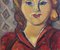 Portrait of Woman in Red Dress by Louis Latapie, 1930s, Image 7