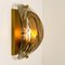 Brass and Brown Glass Hand Blown Murano Glass Wall Lights, Set of 2 6