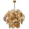 Large Smoked Glass and Brass Chandelier in the Style of Vistosi, Italy 1