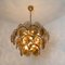 Large Smoked Glass and Brass Chandelier in the Style of Vistosi, Italy 14