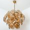 Large Smoked Glass and Brass Chandelier in the Style of Vistosi, Italy 12
