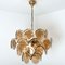 Large Smoked Glass and Brass Chandelier in the Style of Vistosi, Italy, Image 9