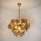 Large Smoked Glass and Brass Chandelier in the Style of Vistosi, Italy 8