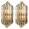 Murano Glass and Gilt Brass Sconces in the Style of Venini, Italy, Set of 2, Image 1
