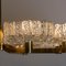 Large Brass Chandelier with 8 Icicle Glass Shades from Doria, 1960s 10