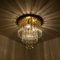 Chandelier or Flush Mount in Brass and Crystal from Palme, 1960s 16