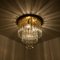 Chandelier or Flush Mount in Brass and Crystal from Palme, 1960s 15