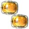 Brass and Hand-Blown Brown Murano Glass Wall Lights by J. Kalmar, Set of 2 1