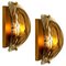 Brass and Hand-Blown Brown Murano Glass Wall Lights by J. Kalmar, Set of 2 2