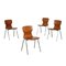 Chairs in Plywood & Chromed Metal, Holland, 1960s or 1970s, Set of 4, Image 1