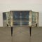 Cabinet in Mascagni Wood, Leatherette, Glass & Brass-Plated Aluminium, Italy, 1950s 3