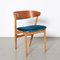 Vintage Chair with Petrol Blue Seat, Image 1